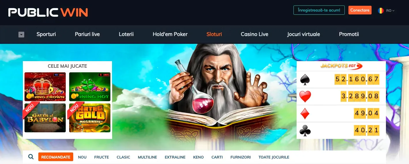 Lista cazinouri online PublicWin Casino